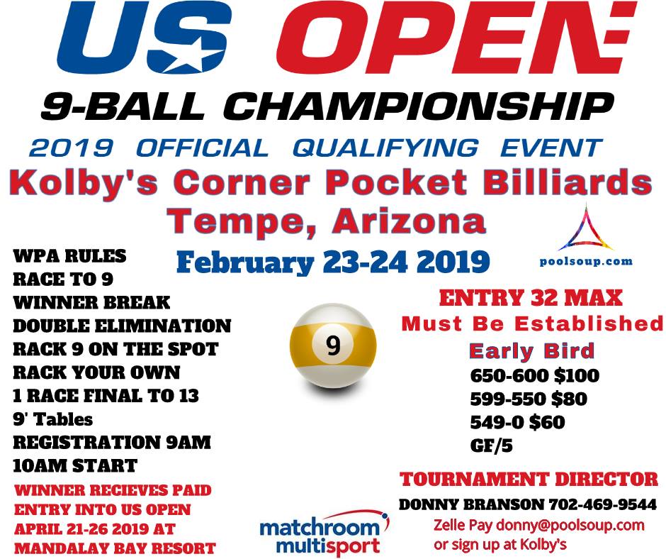 9 Ball 650 and Under US Open Qualifier-02-23-24-2019